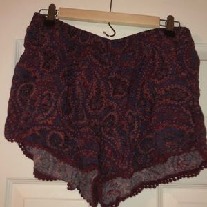 patterned flowy shorts